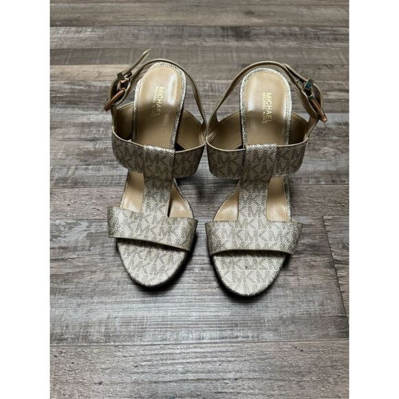 Michael Kors Becker Platform Sandals MK Signature Size 8M - Picture 3 of 7